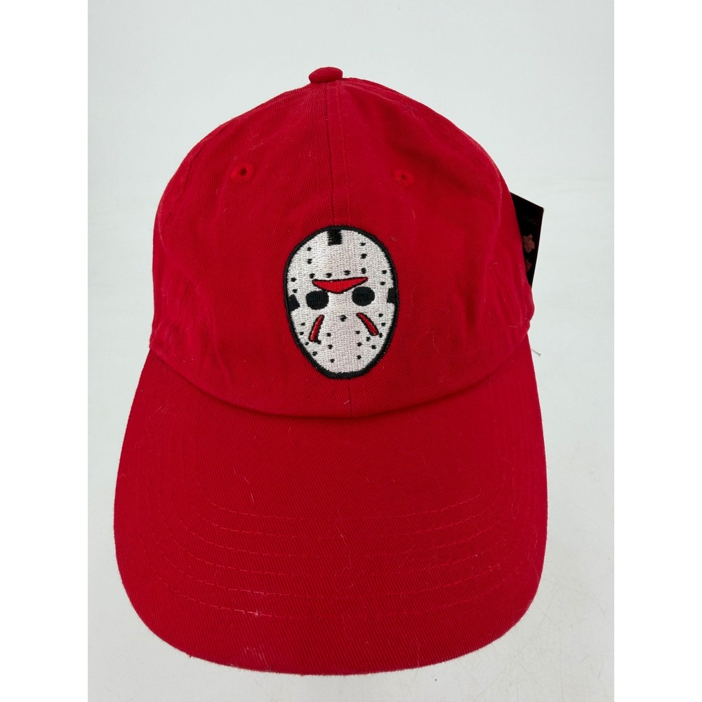 Newhattan Jason Mask Baseball Cap Mens Red Embroidered Horror Dad Hat Gorp NWT